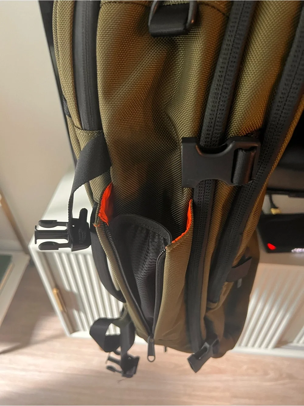 Aer Travel Pack 2 - Olive/Blaze Orange 33L Backpack (Huckberry Exclusive)